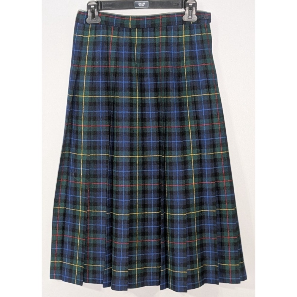 Vintage Pendleton Smith Tartan Plaid Pleated Skirt Dark Academia Preppy 29x29 - Picture 1 of 7